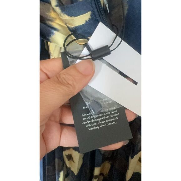 acler palms pleated midi dress floral posy print AU10/US6 - Picture 12 of 13